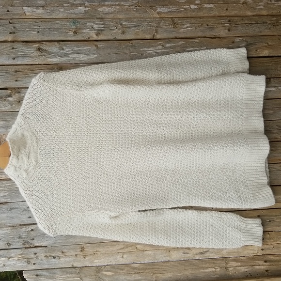 CREAMY Soft Designer RALPH LAUREN CABLE KNIT SWEATER ALPACA WOOL BLEND M - Picture 6 of 8